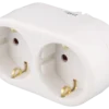 Earthed power outlet with two child protected sockets