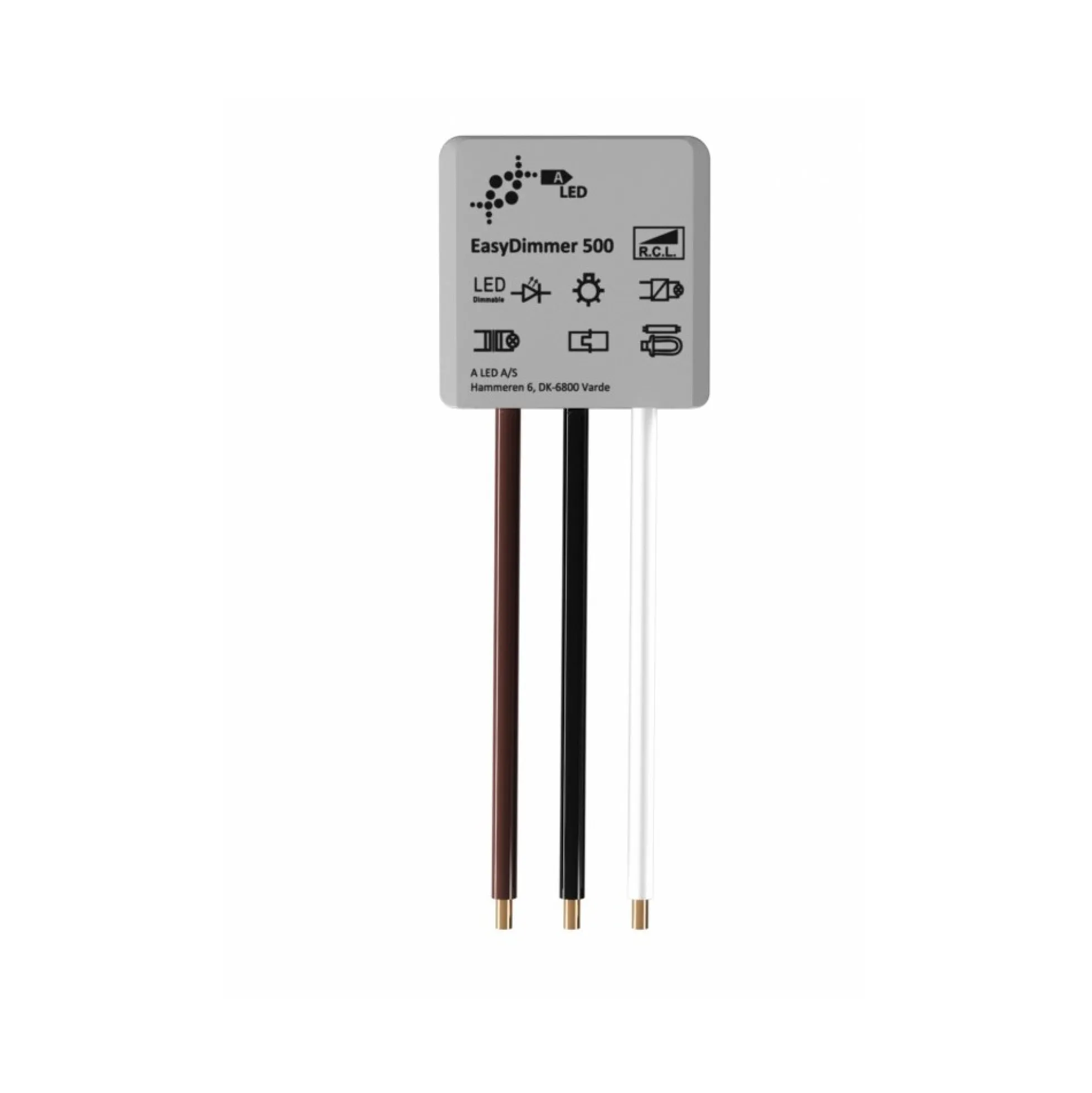 EasyDimmer500, 250W LED dæmper, kip-tryk/push dæmp, korrespondance, til indbygning
