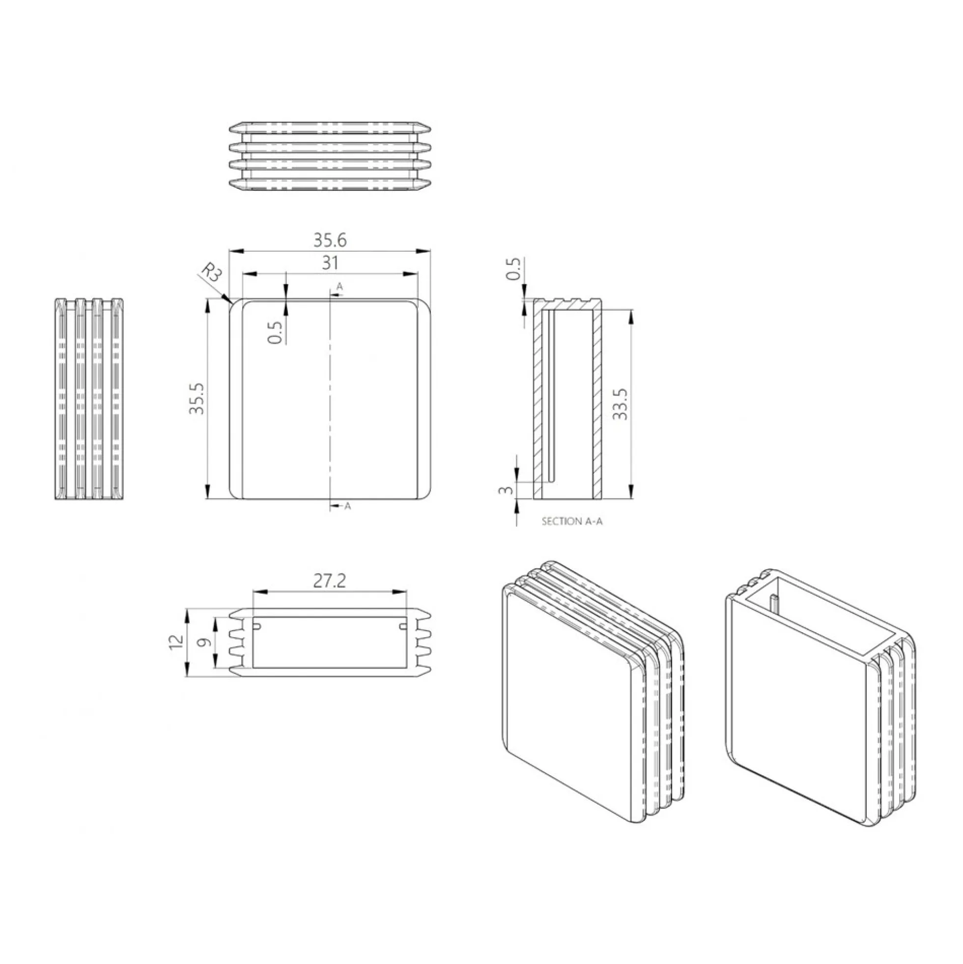 EasyDimmer500, 250W LED dæmper, kip-tryk/push dæmp, korrespondance, til indbygning