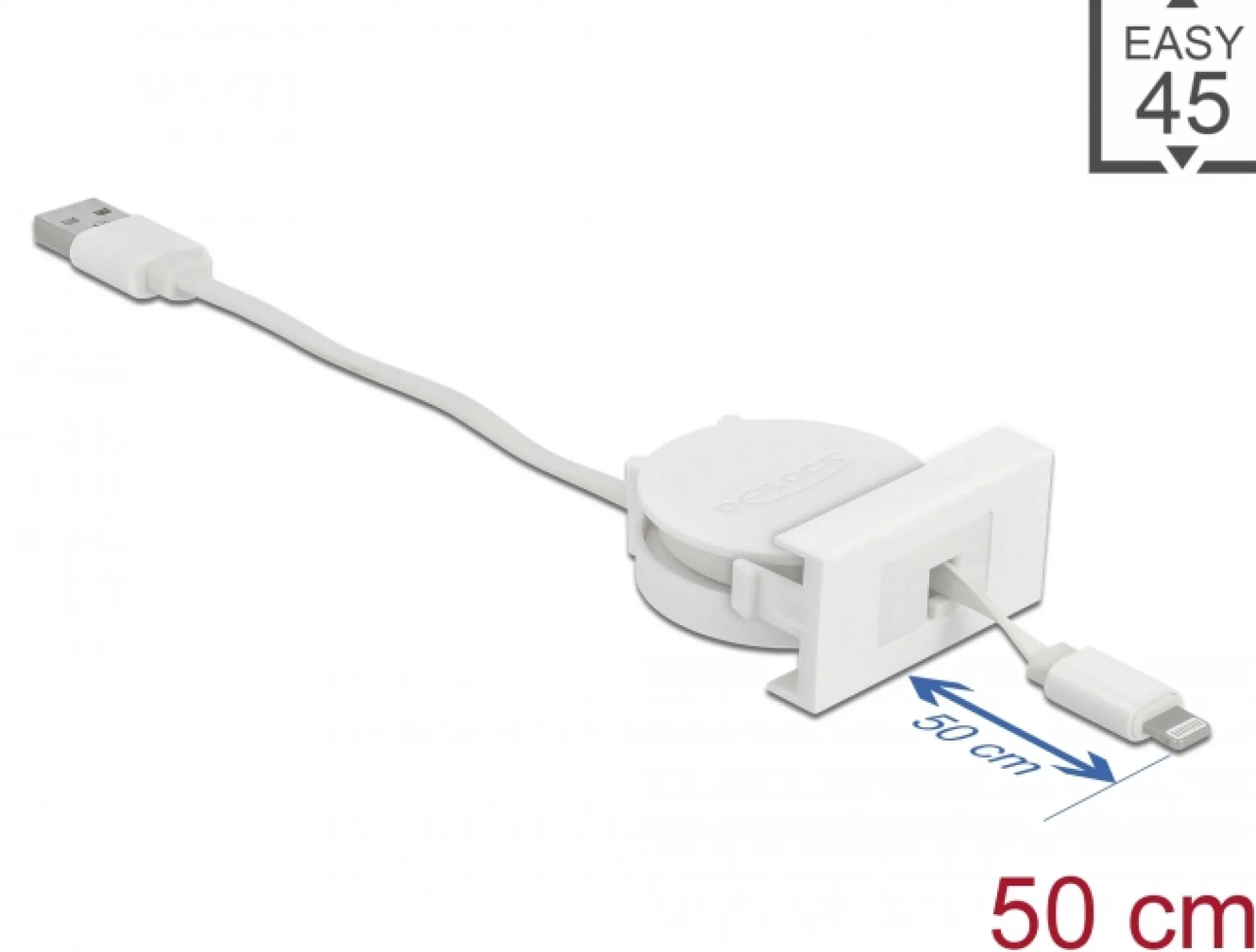 Easy 45 Module USB 2.0 kabel, USB Type-A til 8 Pin Lightning - DeLock