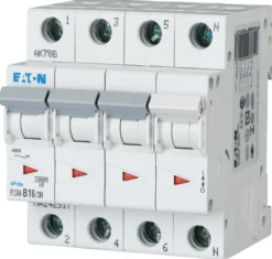 Eaton Automatsikring, MCB, 3P +N, 16A, C-karakteristik, 6 kA, 70 mm, 4 modul