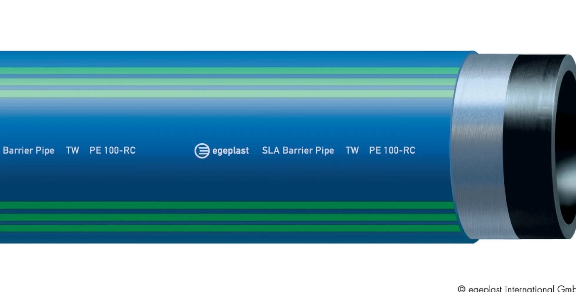 Egeplast 50 mm SLA-rør, PE100 PN16 SDR11 m/alu-kappe, blå, 6 meter - 6 meter