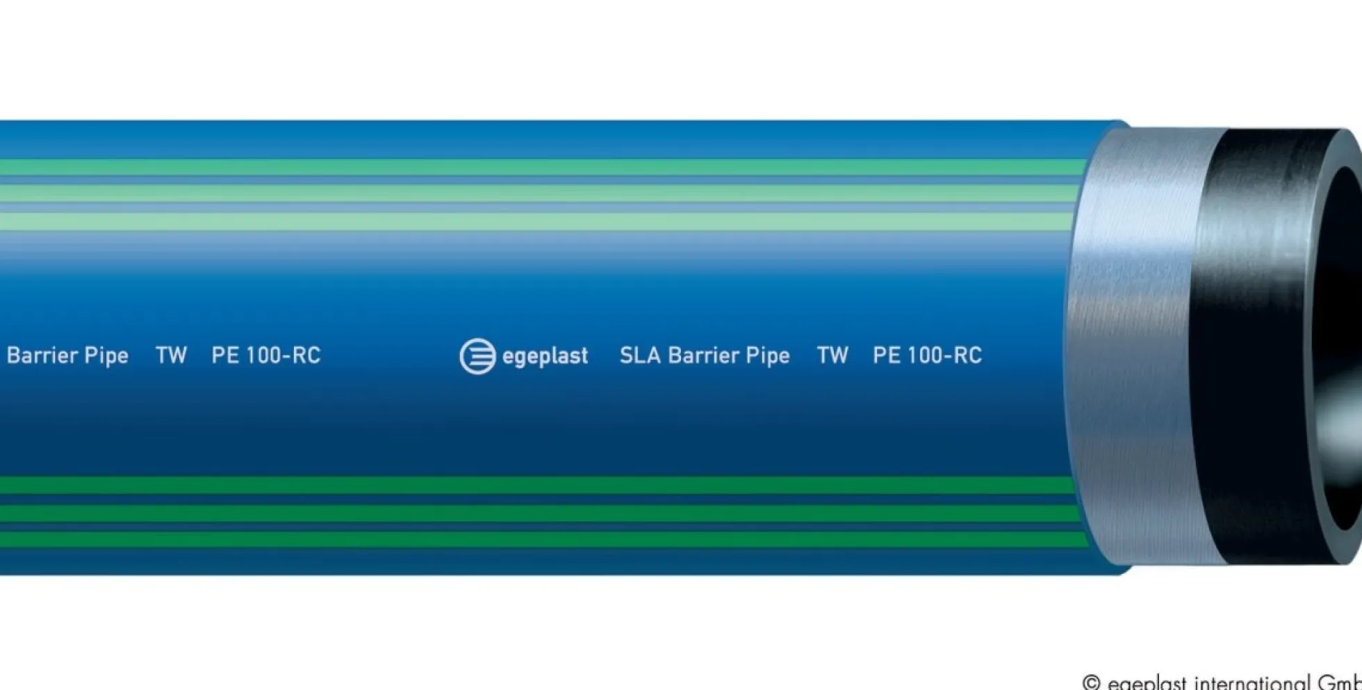 Egeplast 63 mm SLA-rør, PE100 PN16 SDR11, med alu-kappe, blå, 6 m - 6 meter