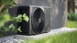ELL Solid mørk varmepumpe udedel, gulvmodel, Antracit, Luft/Luft, A++, 4.6 SCOP, 8.6 SEER