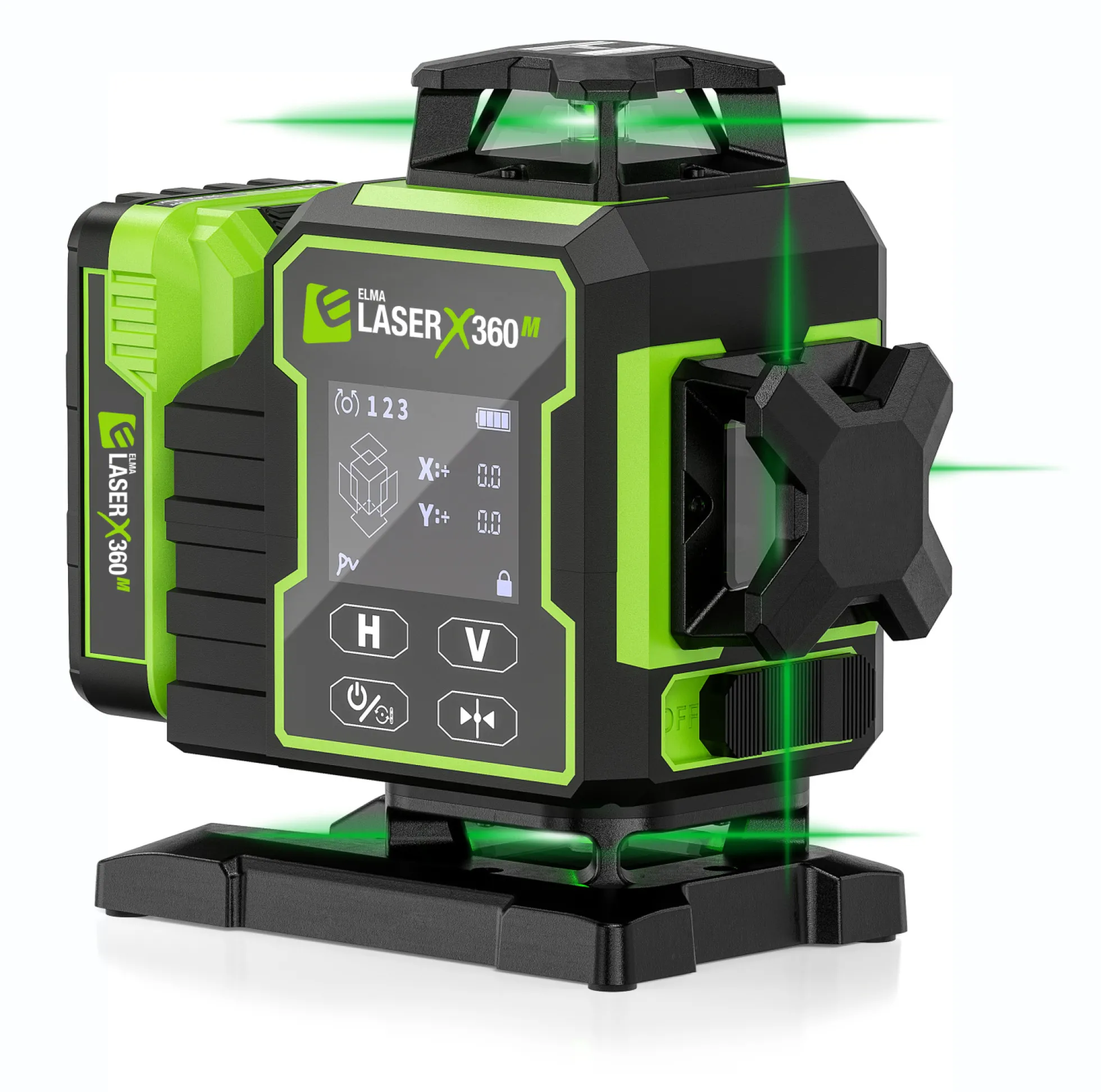 Elma Laser X360-M linjelaser, med motoriseret fod og remote