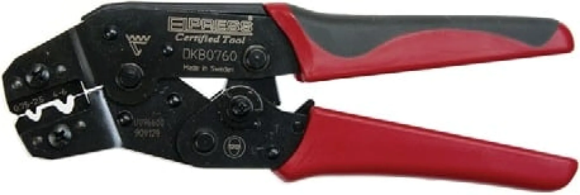 Elpress DKB0760 pressetang, uisolerede kabelsko og presmuffer, 0,75 til 6 mm², knoppres