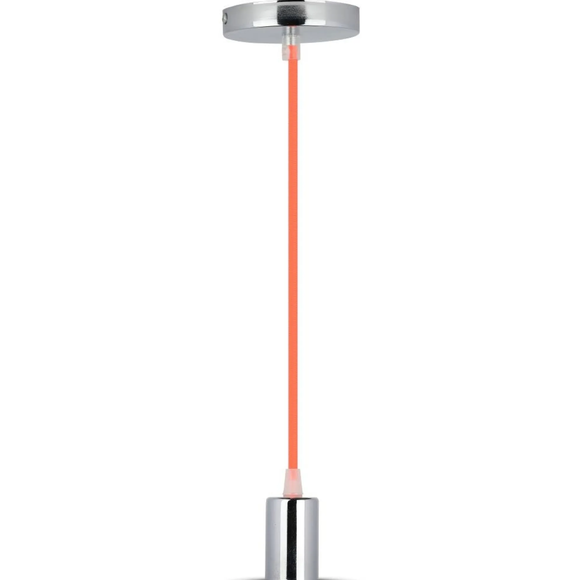 E27 pendelophæng, krom med orange ledning, Ø3,6 cm, IP20