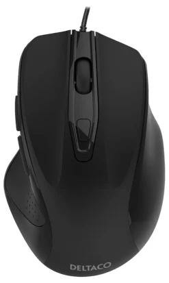 Ergonomisk kablet kontormus med lydløse klik