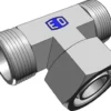 Ermeto ET samler T-stykke, stilbar stål, kromatiseret svær, gevind rørende M42 x 2