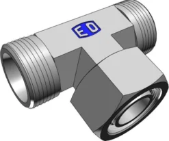 Ermeto ET samler T-stykke, stål kromatiseret let, gevind rørende M30 x 2