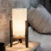 ERUCA Bordlampe, 1L, 34cm, bejset brun/beige