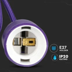 E27 silikone pendel fatning, lilla