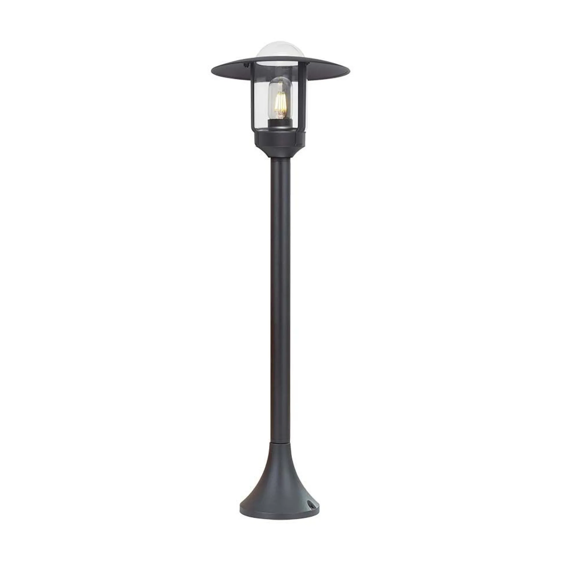 E27 stolpelampe, klart glas, mat sort hus, V-Tac Pro serie