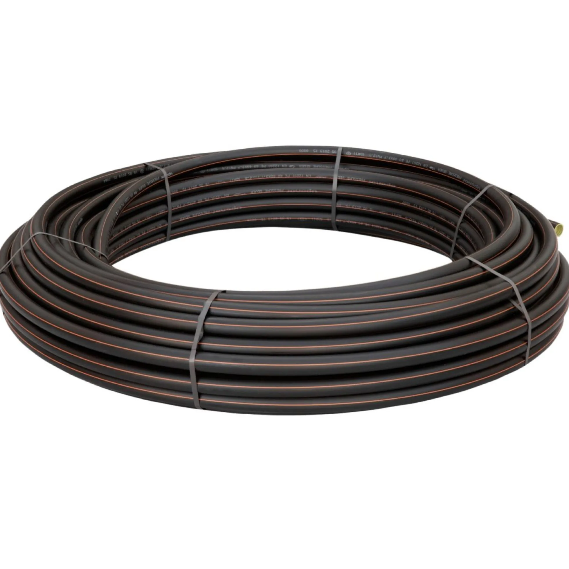 Evopipes PE100RC rør, 50 mm, PN10, SDR17, sort/brun, 100 meter, EN12201 - 100 meter