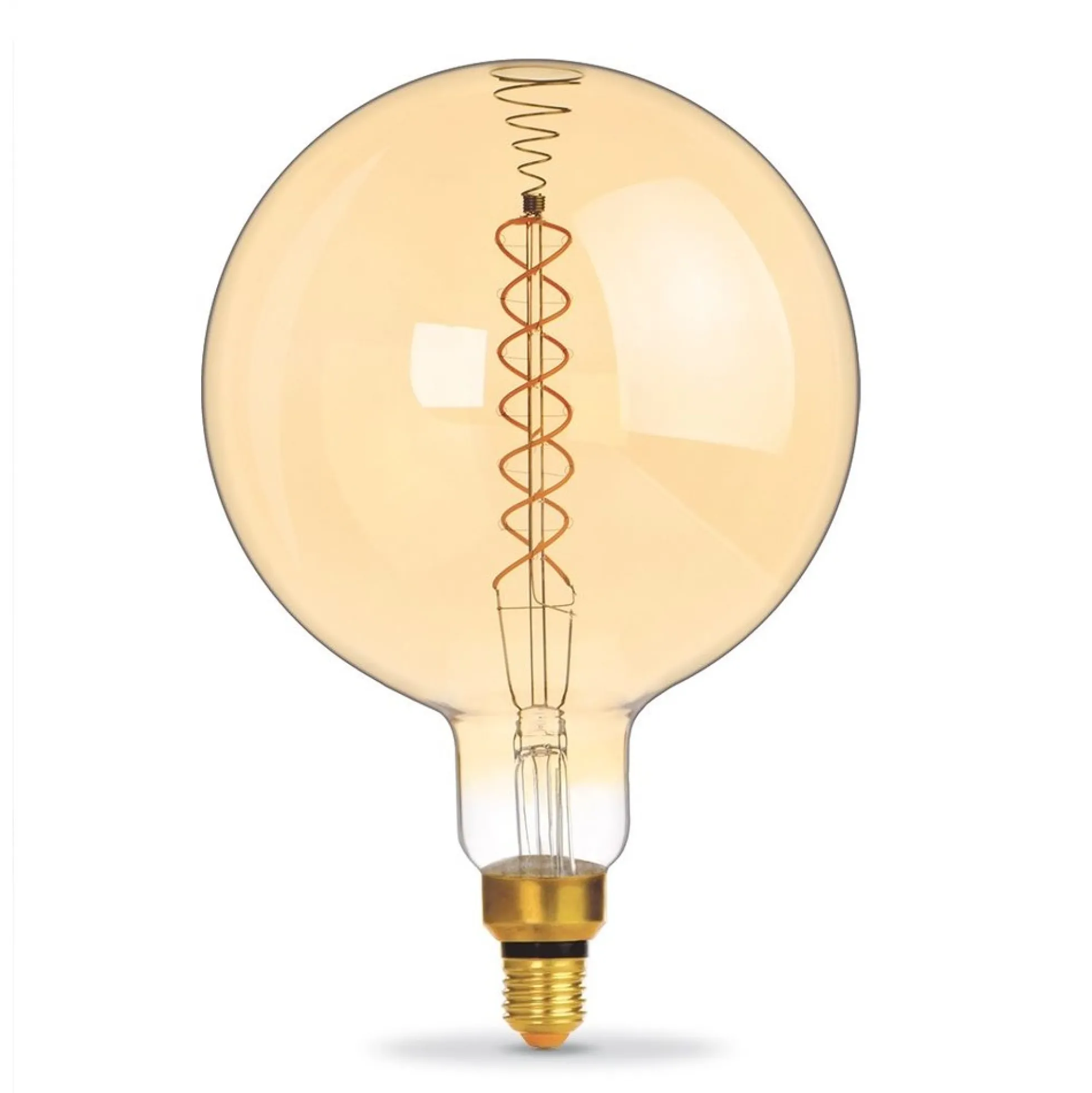 E27 8W dæmpbar LED pære, spiral amber, 500lm, 360°, G200, RA80, erstat 42W, 2200K