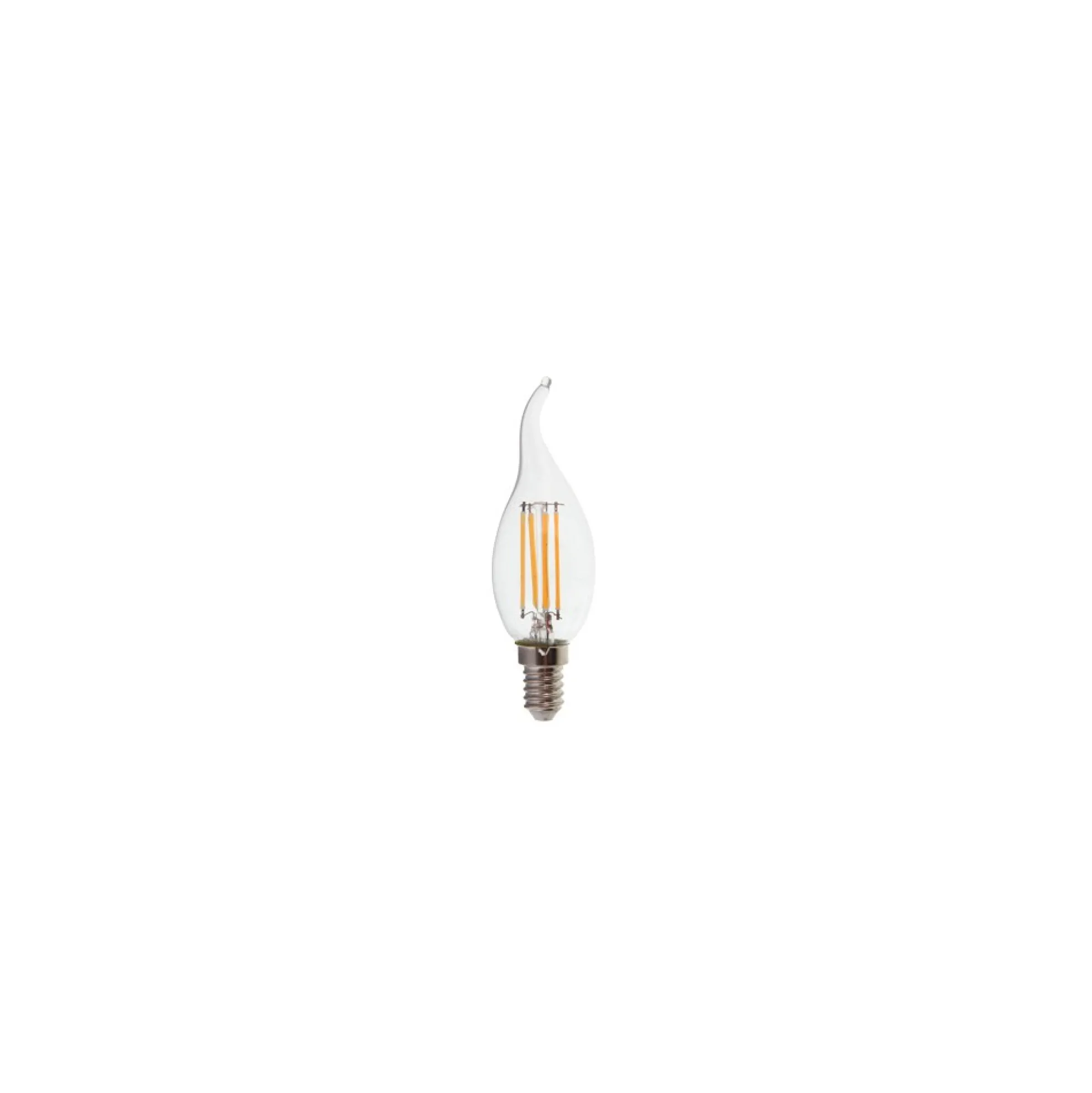 E14 4W LED flammepære, kultråd, varm hvid, 400 lumen, 2700K