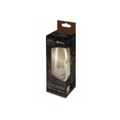 E14 2W LED kertepære, C35, kultråd, rav farvet glas, 2400K