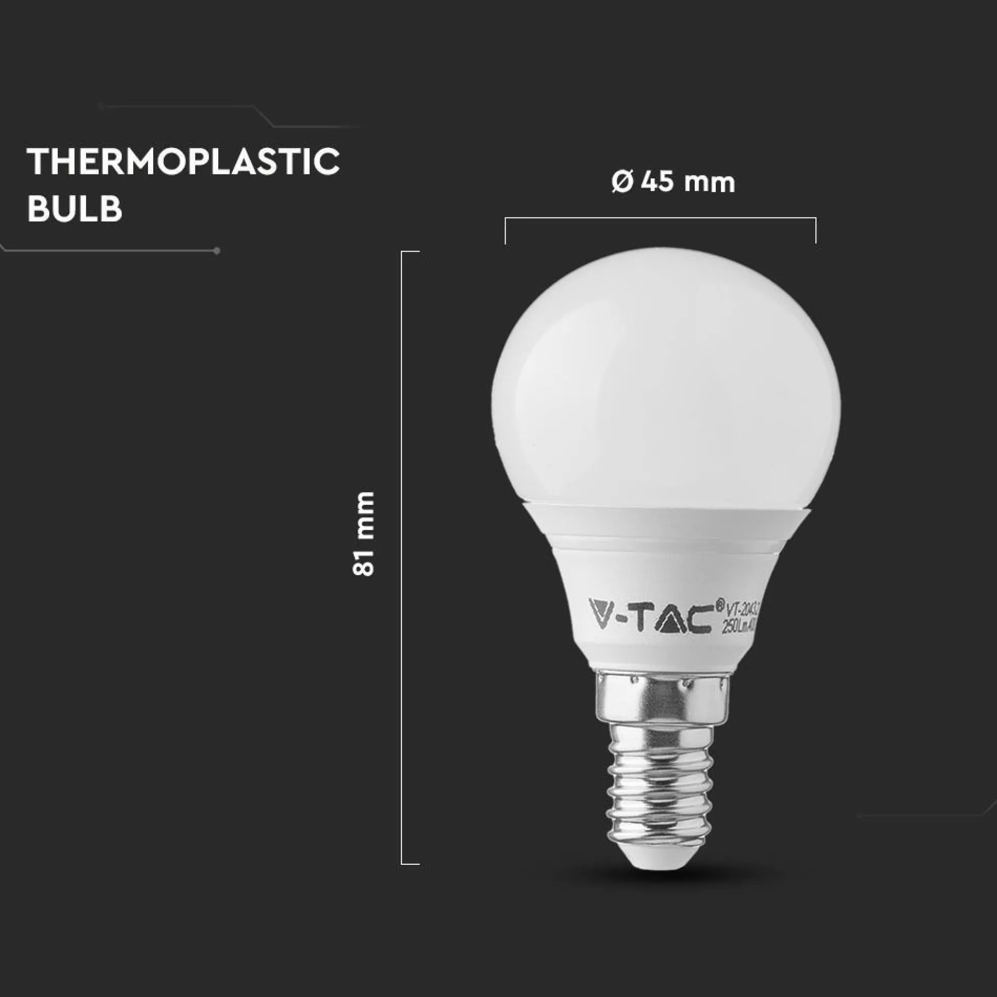 E14 3,7W LED pære, P45, Ikke dæmpbar, 6500K