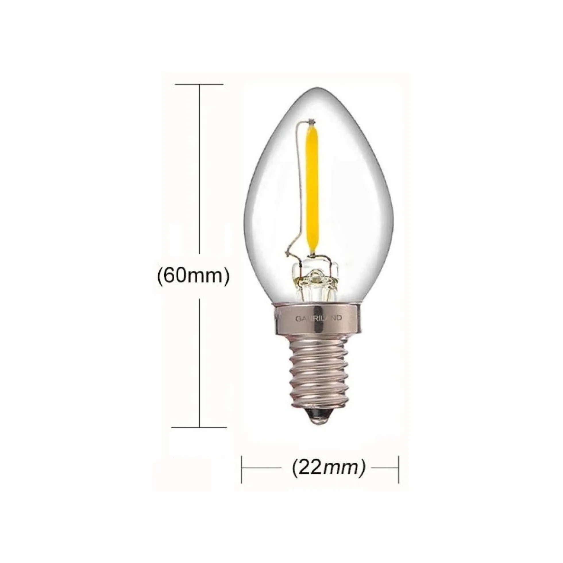 E14 0,7W mini pære, dæmpbar, 2700K, 60 x Ø22 mm - LEDlife