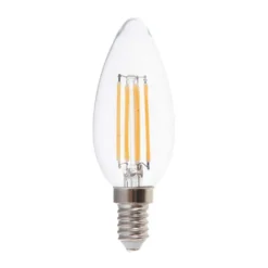 E14 4W 3-trin dæmpbar LED kertepære, kultråd, varm hvid, 3000K, 400 lumen, 35x98 mm, glas - V-TAC
