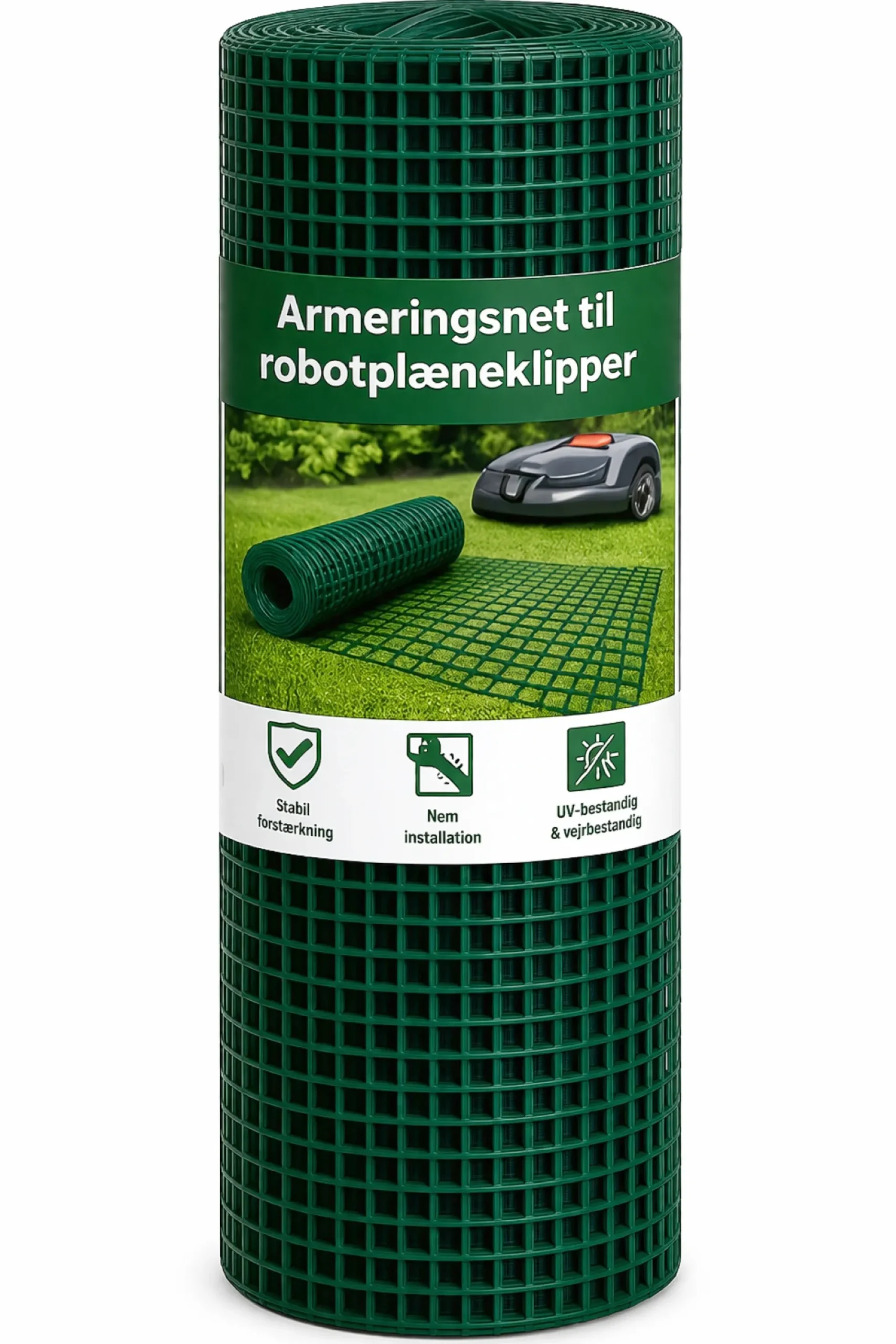 Expo-net armeringsnet til robotplæneklipper, 0,6 x 10 meter, græs-grøn