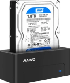 External HDD dock, USB-B, 3,5" or 2,5", USB 3.1 Gen1, 5 Gbps, sort