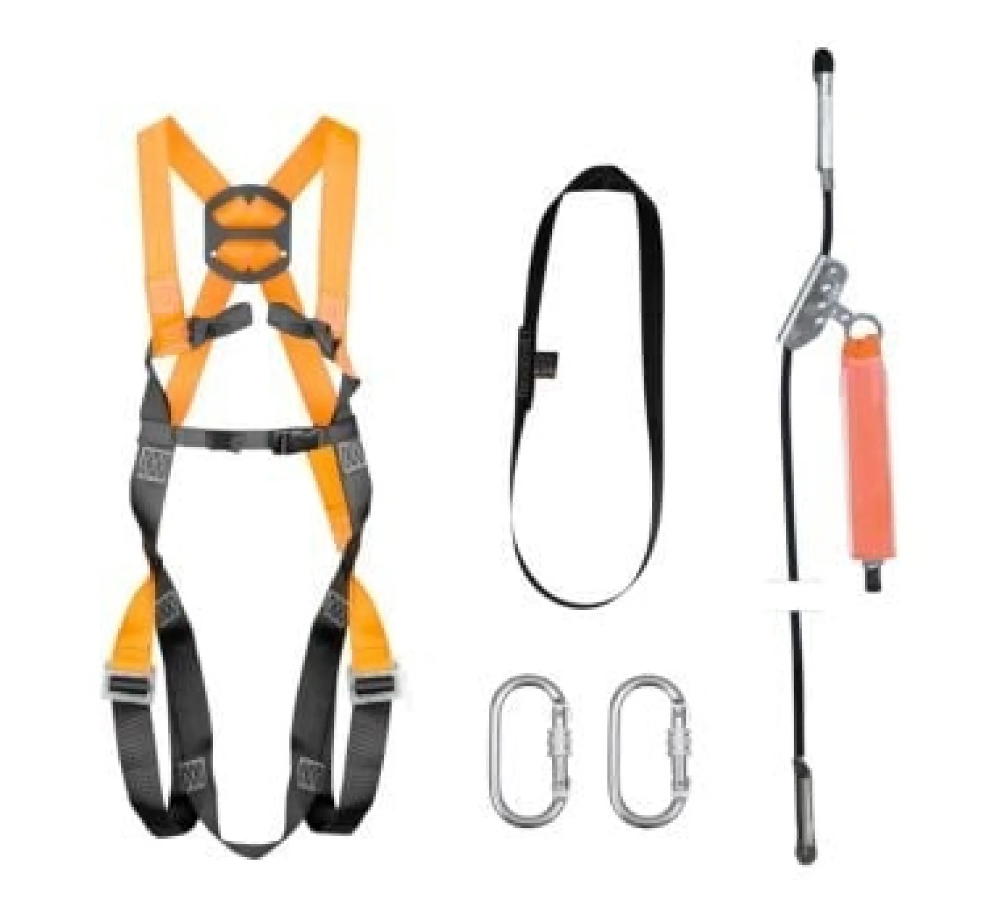 FallSafe BASIC 1 faldsikringssæt, med sele, 2 karabinkroge, 1 meter monteringsstrop, 10 meter line
