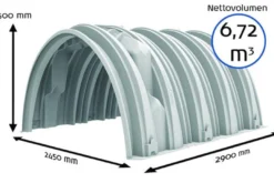 Faskinetunnel midt, 1500 mm, 2450 mm, 2900 mm