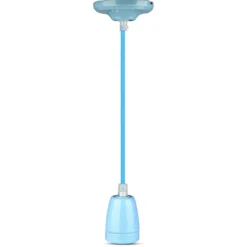 Fatningssæt i porcelæn, E27, Max 60W, Ø10,5cm, inkl. ledning, pendelophæng