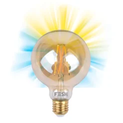 FESH Smart Home LED pære, Kold/varm Deko, E27, 5,5W, Amber, Ø 95 mm