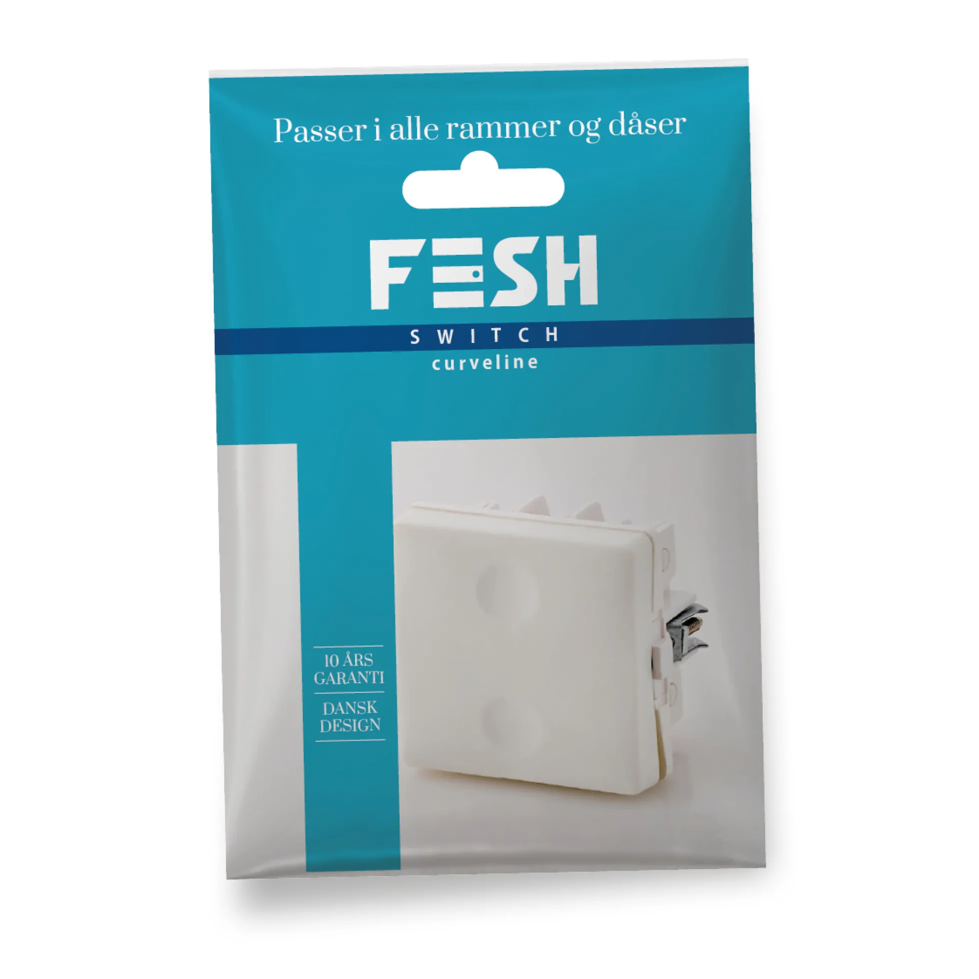 FESH SWITCH Curveline afbryder, 1 polet, 1 modul