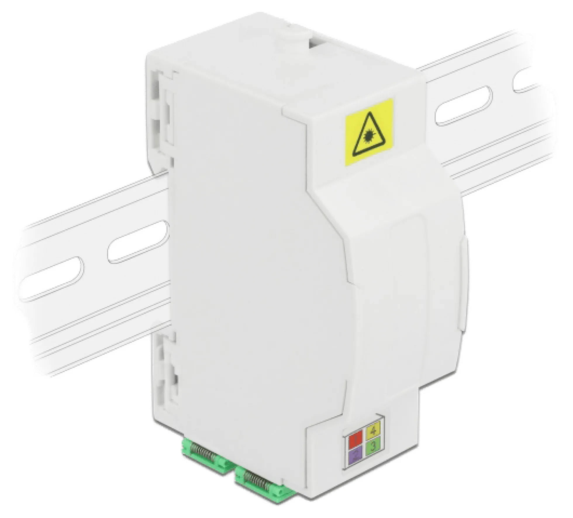 Fiberforbindelsesboks, DIN-skinne, 4xSC Simplex, LC Duplex