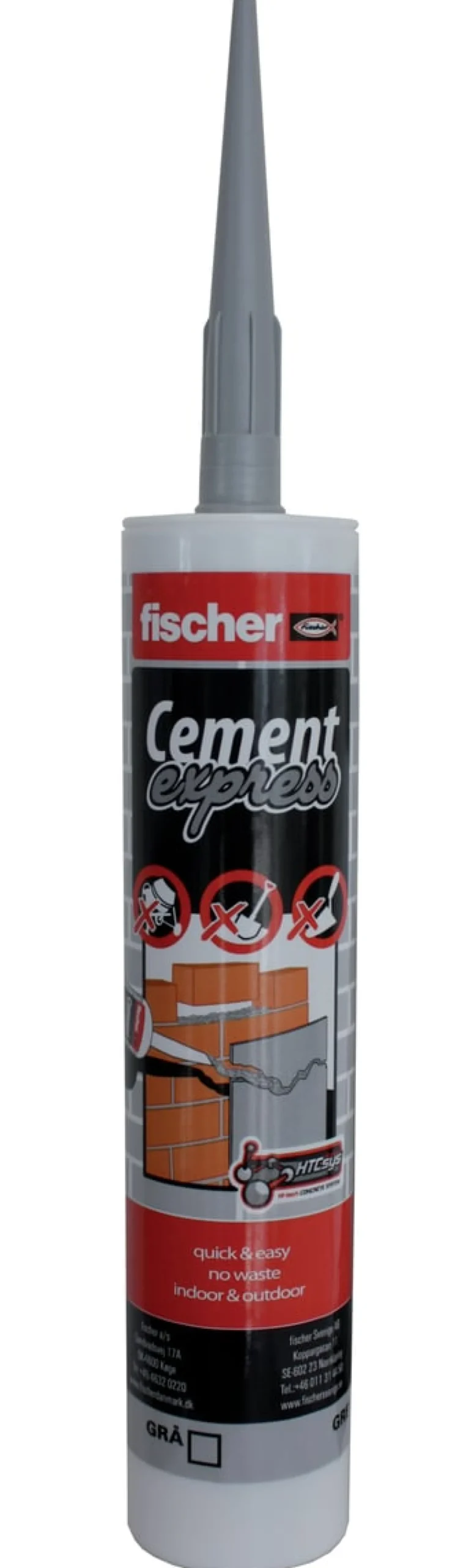Fischer Cement Express grå, fugemørtel, 310 ml