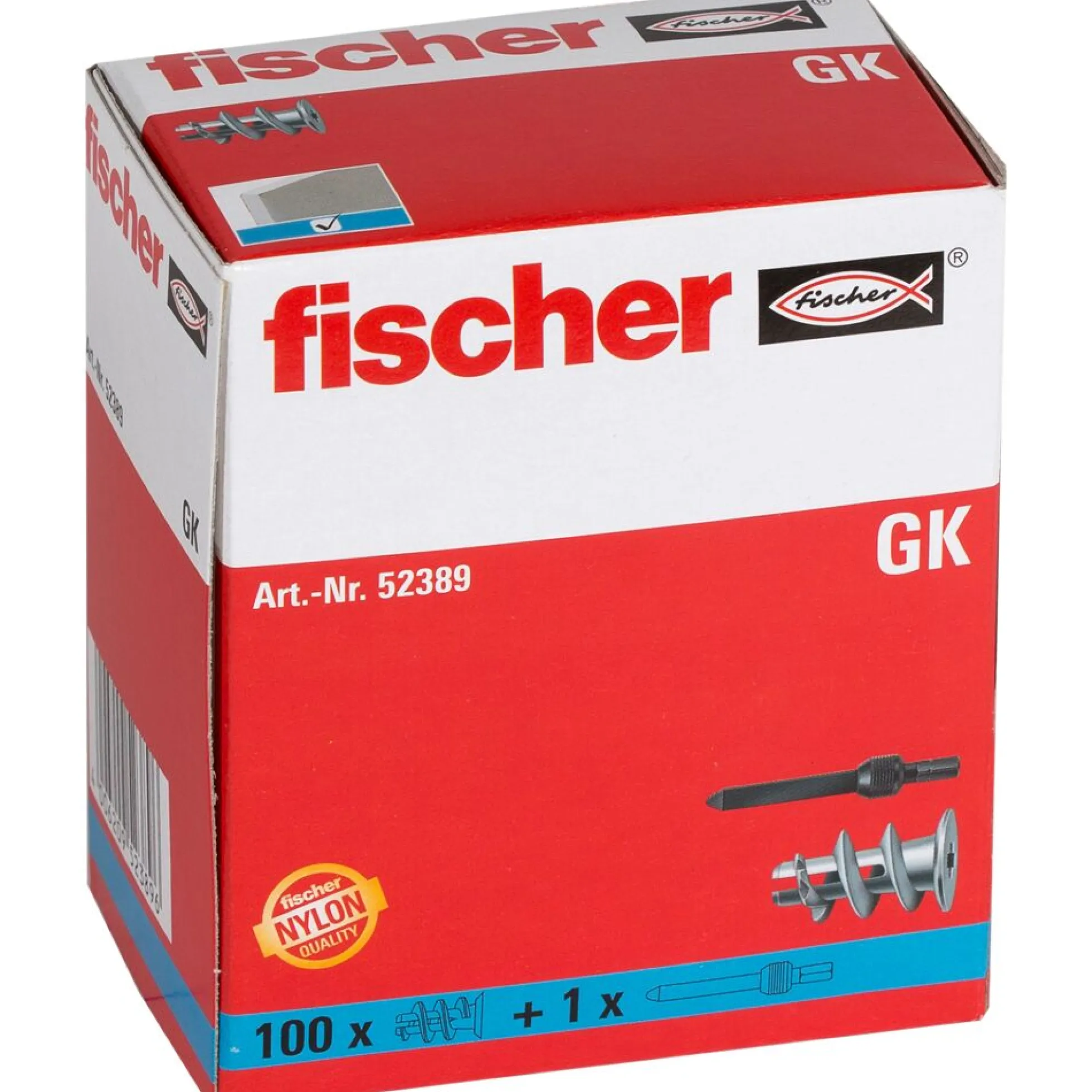 Fischer GK gipsdybel, 1 & 2 lag gips, nylon