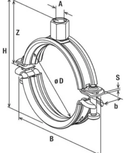 Fischer rørbøjle FRS-L Uni, 101-110 mm, M8/M10