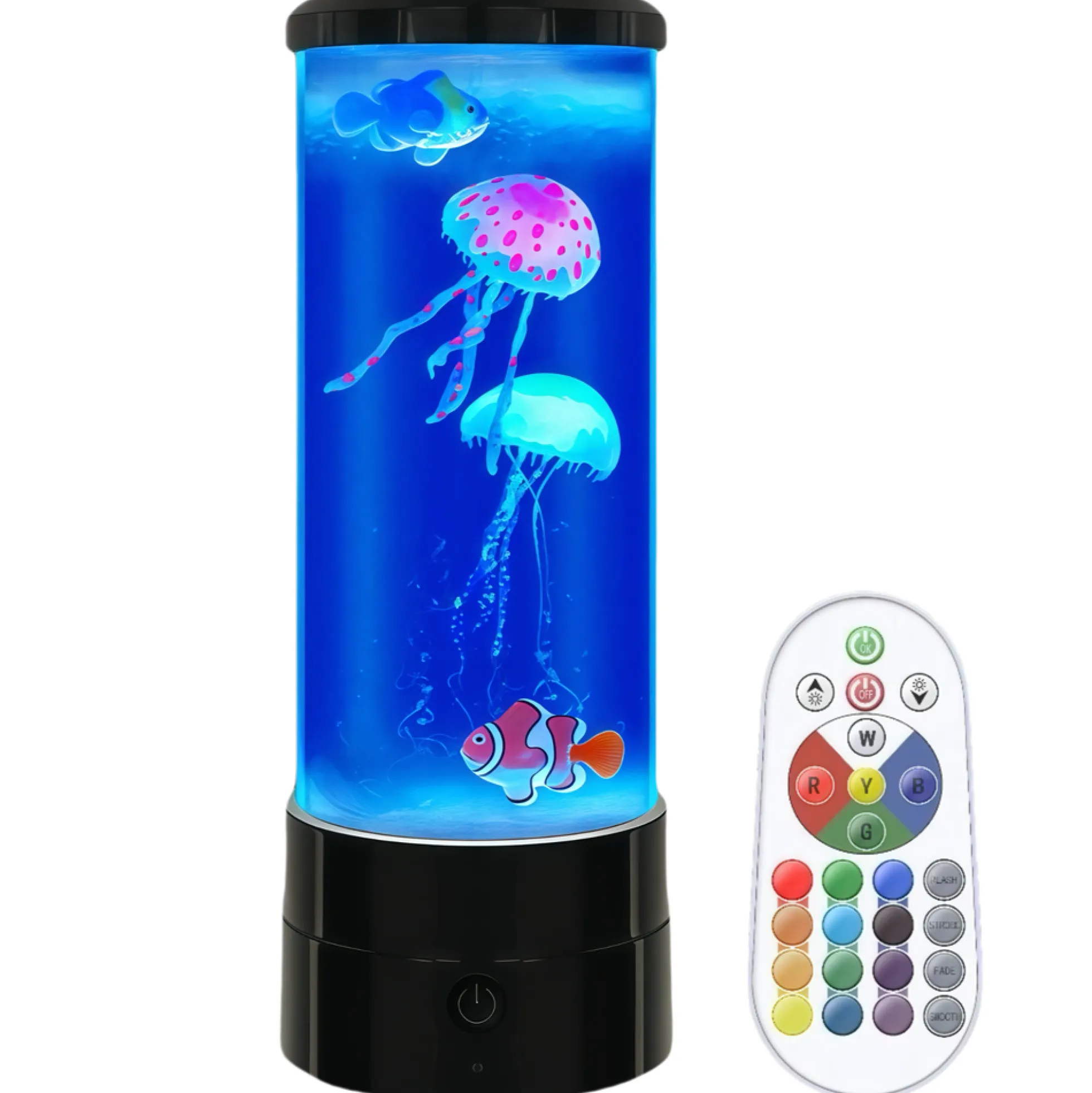 Fiskelampe RGB, bordlampe, 30 cm høj, Ø11 cm