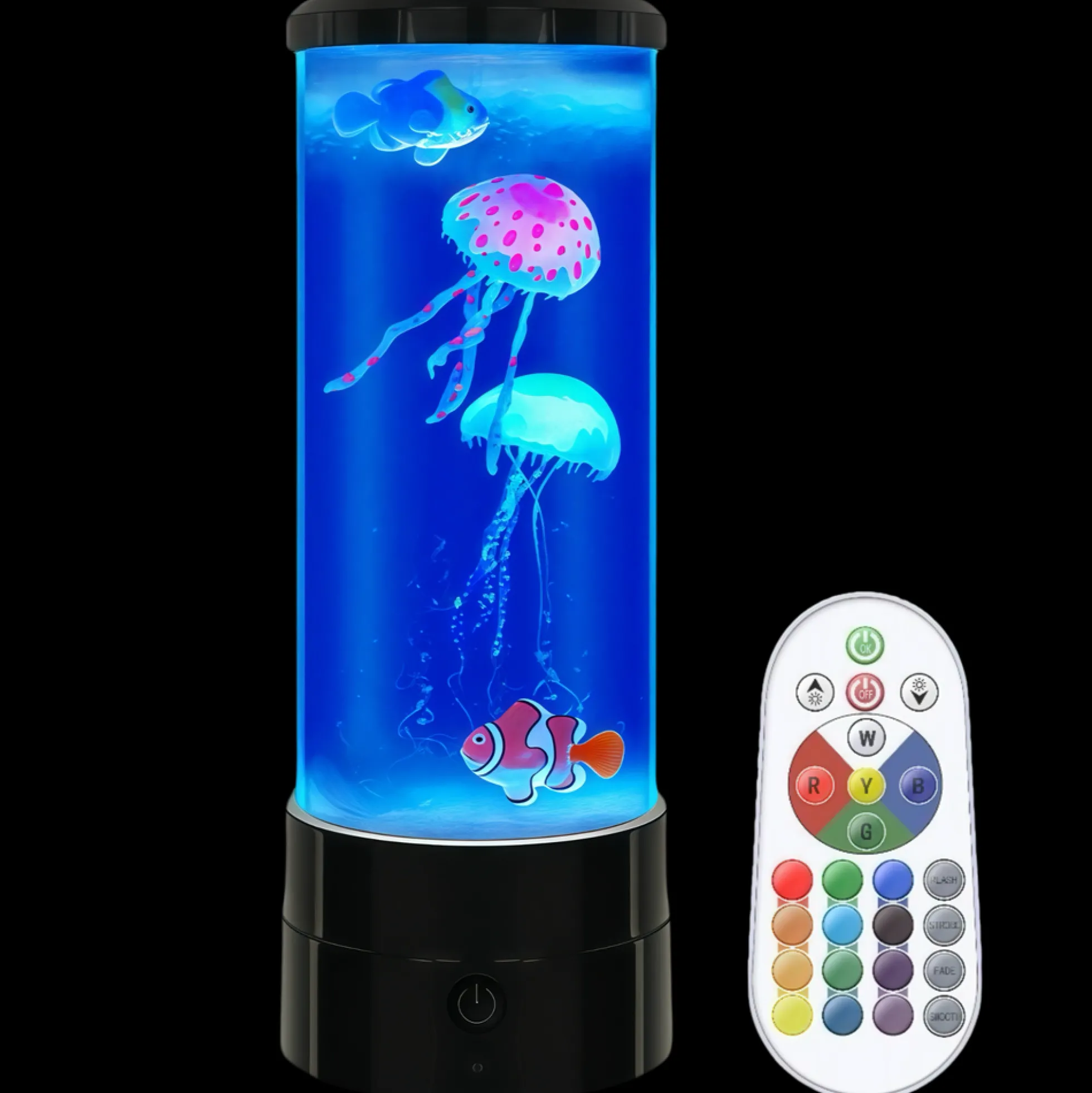 Fiskelampe RGB, bordlampe, 30 cm høj, Ø11 cm