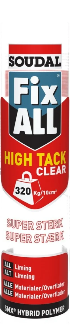 Fix ALL® High Tack Clear, montagelim, klar, 150 kg/M2 vådhug