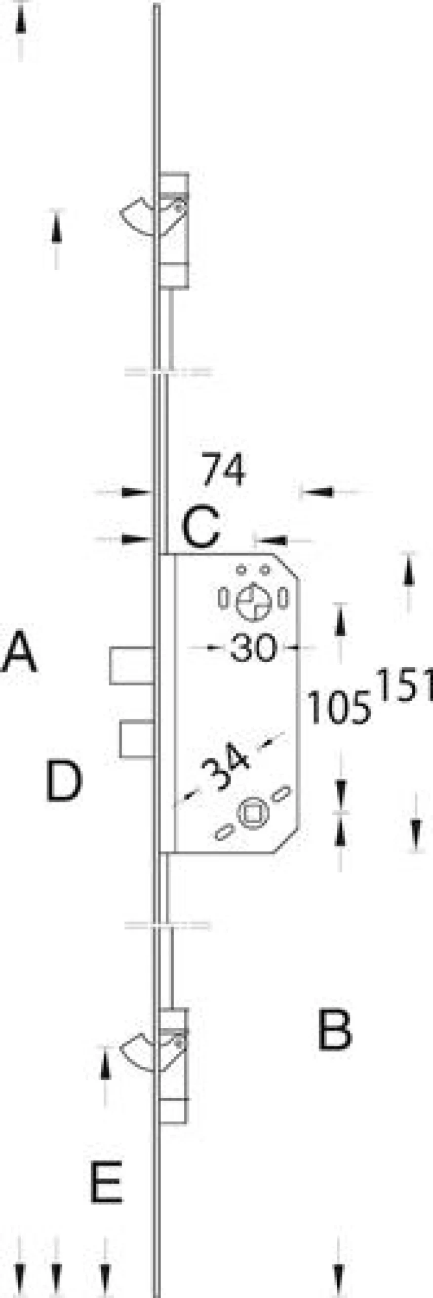 Fix kantstanglås 2150C470, højre side, blåkromateret