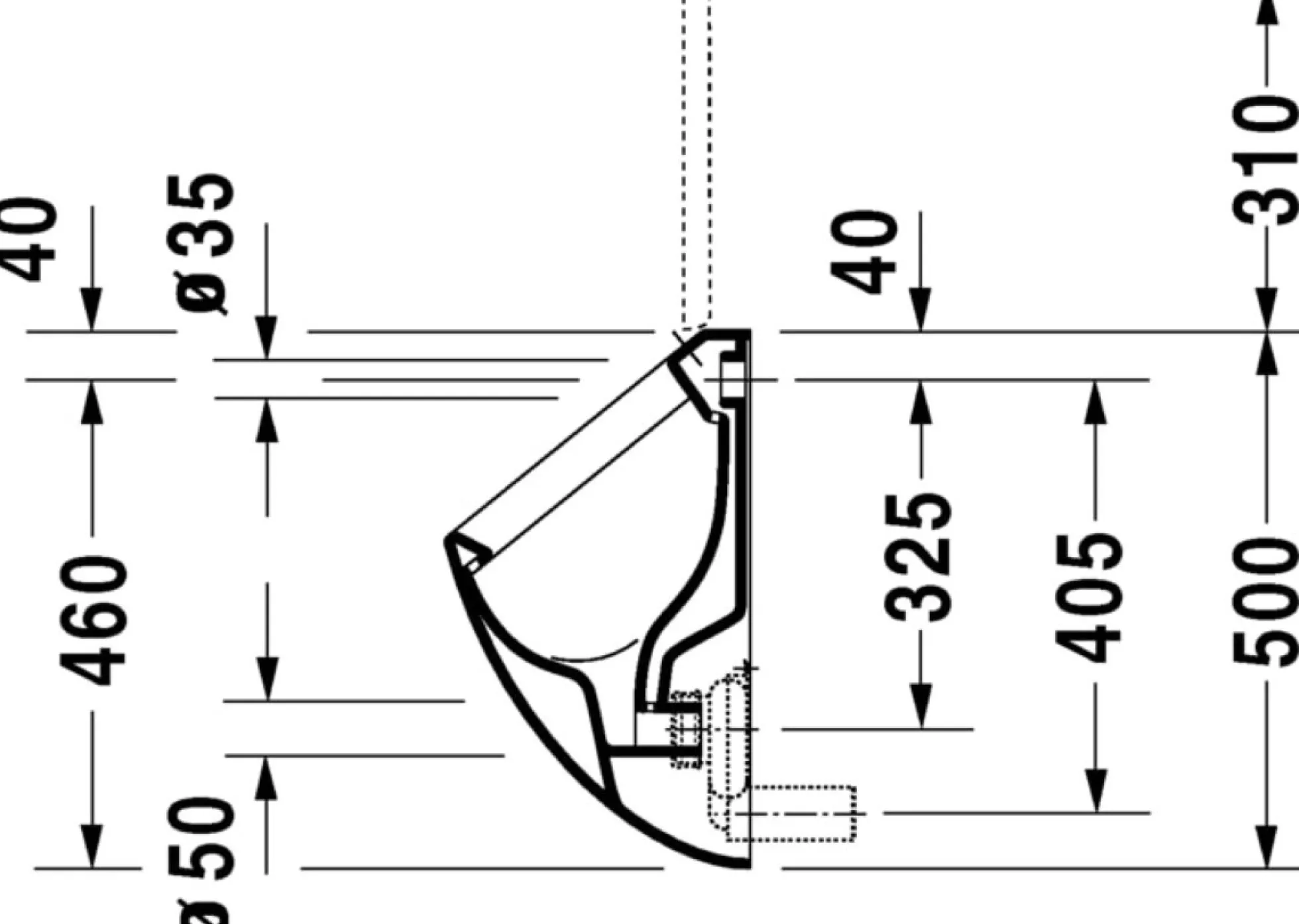 Fizz urinal model til låg, med flue
