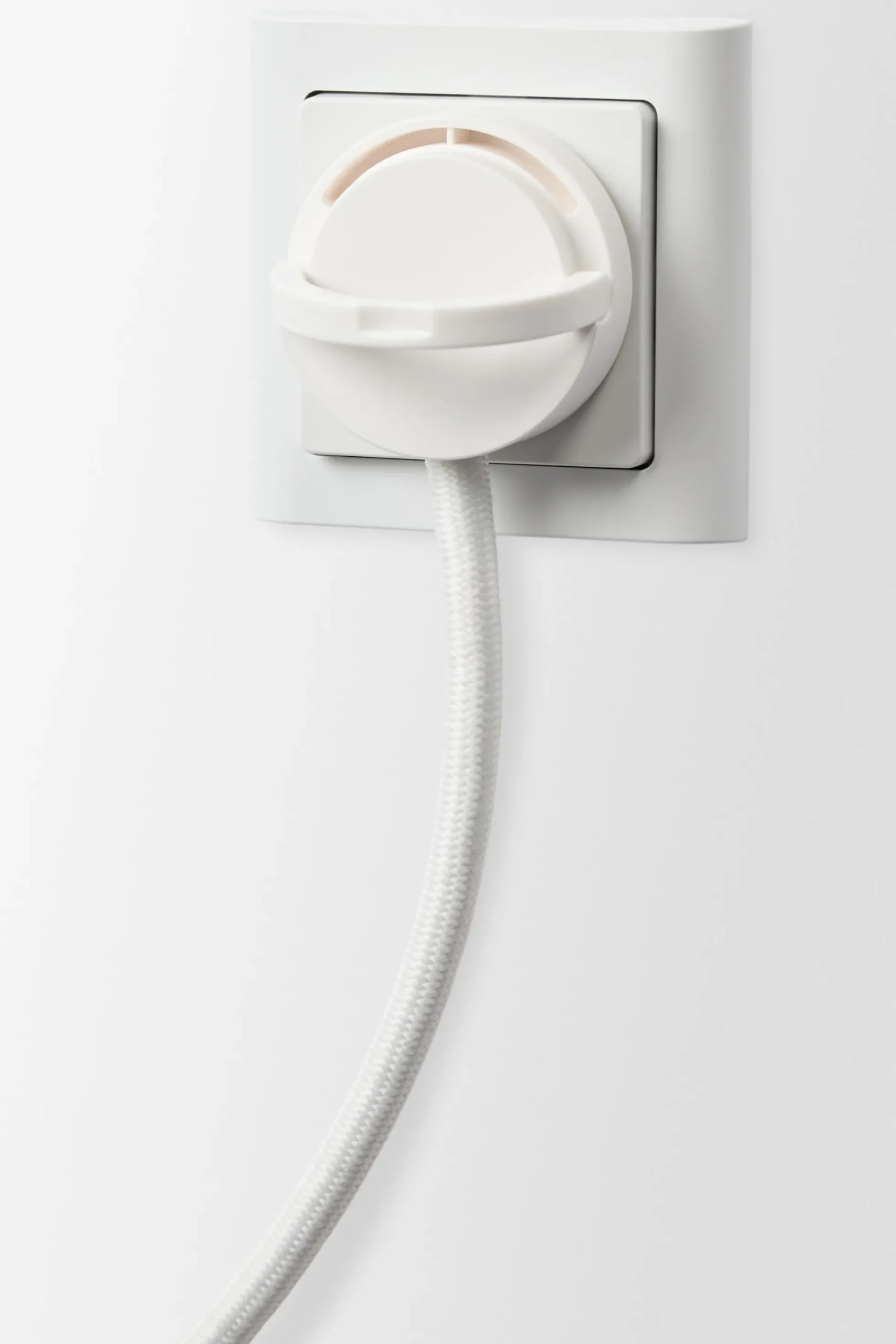 Flad stikprop vinkel, schuko mini, hvid - Elworks