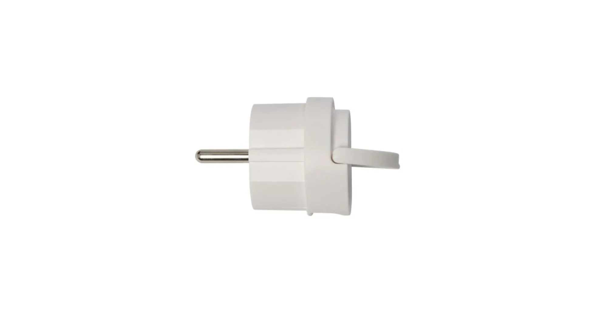 Flad stikprop vinkel, schuko mini, hvid - Elworks