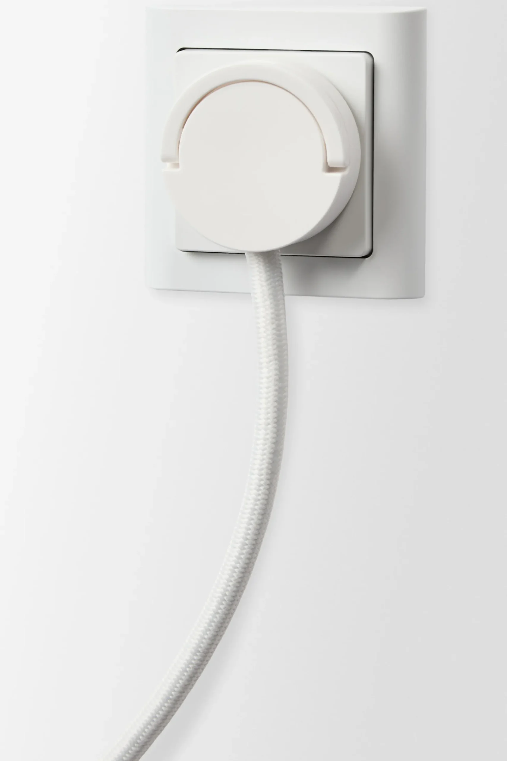 Flad stikprop vinkel, schuko mini, hvid - Elworks