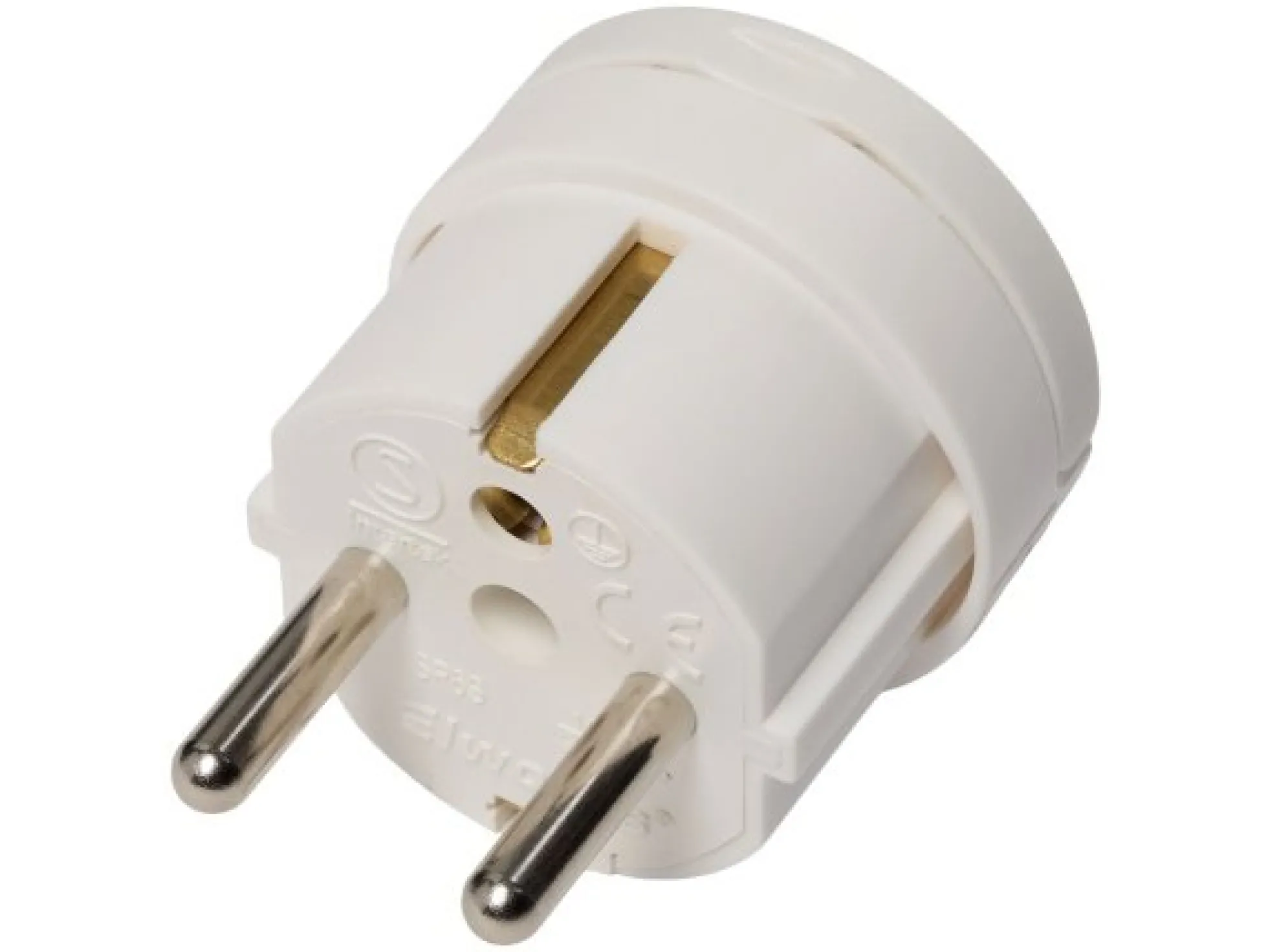 Flad stikprop vinkel, schuko mini, hvid - Elworks