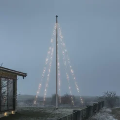 Flagstangskæde, 500 lys, 8 meter, dæmpbar, sort ledning - Konstsmide