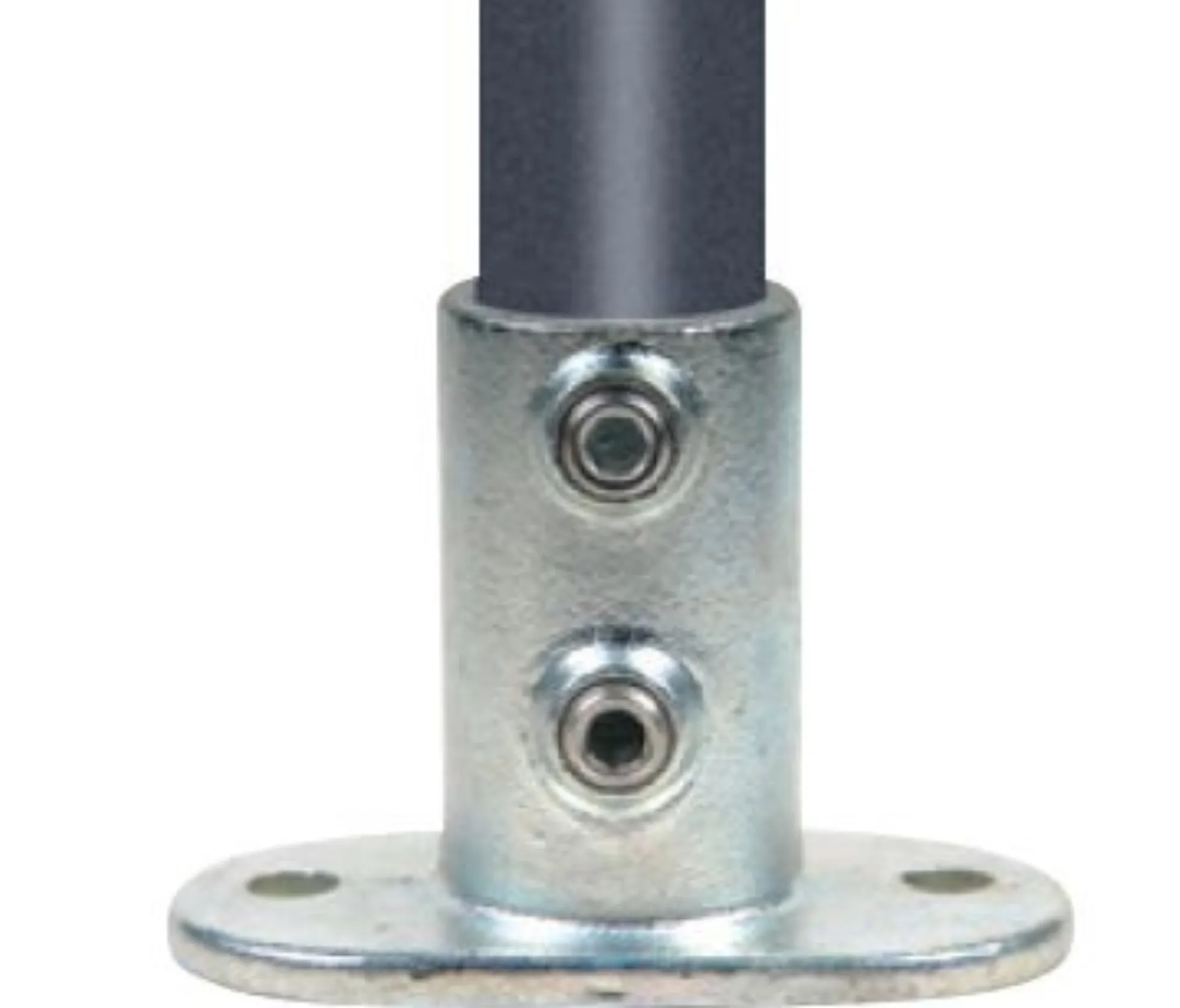 Flange til gulv , galvaniseret, vandrørs-fitting til stativ og reol - Pipe Clamps