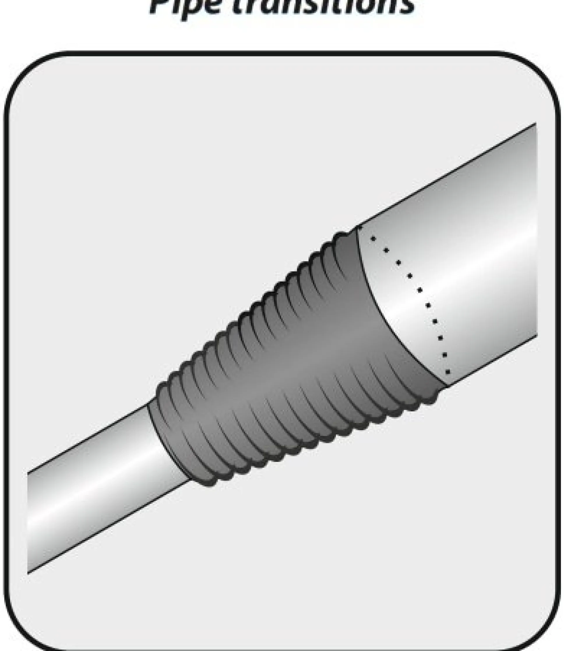Fleksibelt rør, 50-100 x 480-700 mm, sort