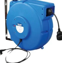 Flowconcept SERIE 605 – Selvoprullende kabeltromle til 230V (2000W) med 25 meter kabel (3G1,5 mm²), m/jord og med 1 udtag