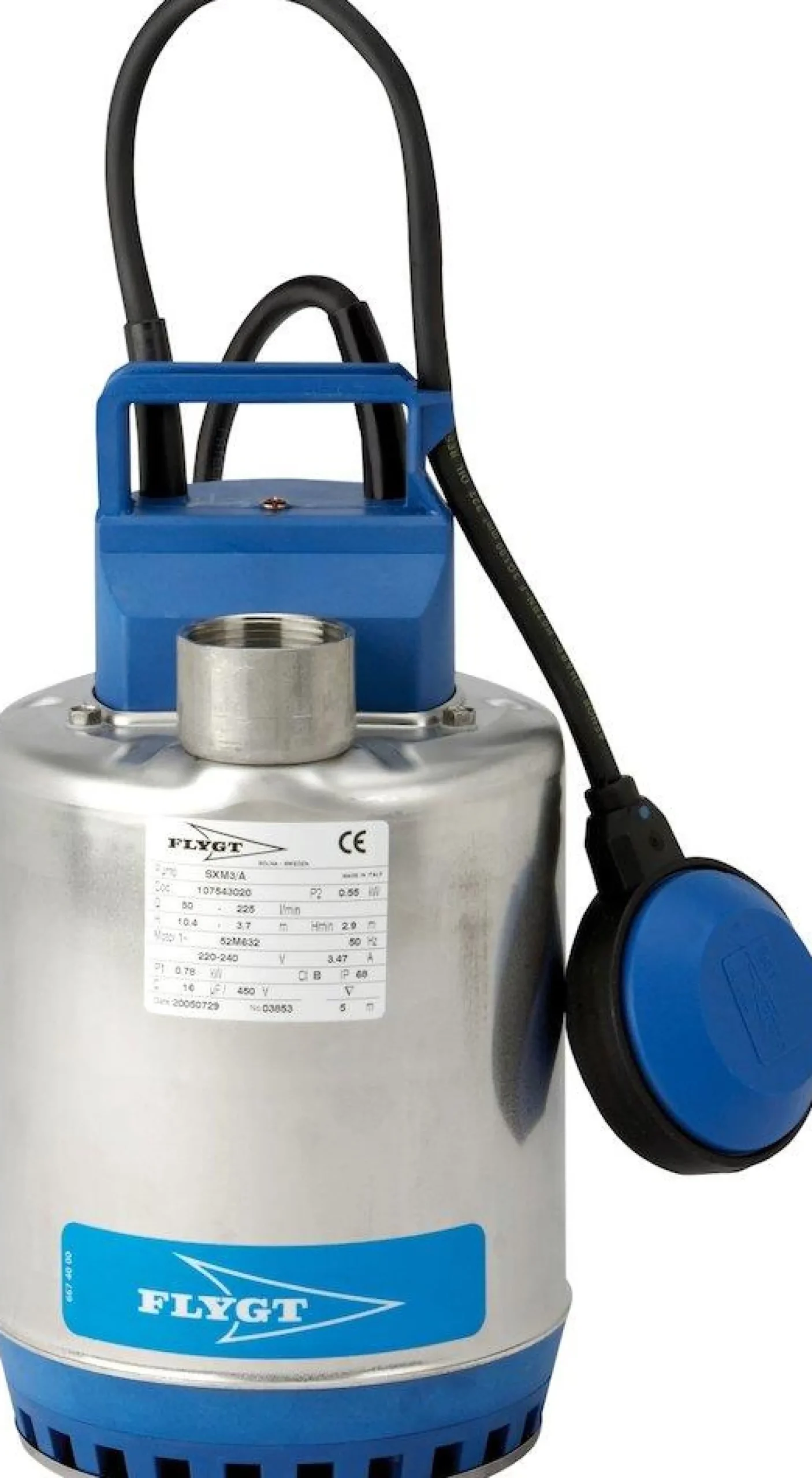Flygt pumpe SXVM 3, 1.1/4" muffe, 10 meter kabel, 230 V