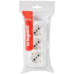 Forix stikkontakt Schuko, tripel med jord, 16A, hvid, IP20